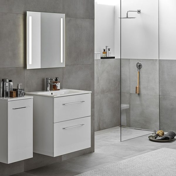 Geberit Selnova Square S 600mm White Wall Hung 2 Drawer Vanity Unit - Image 3