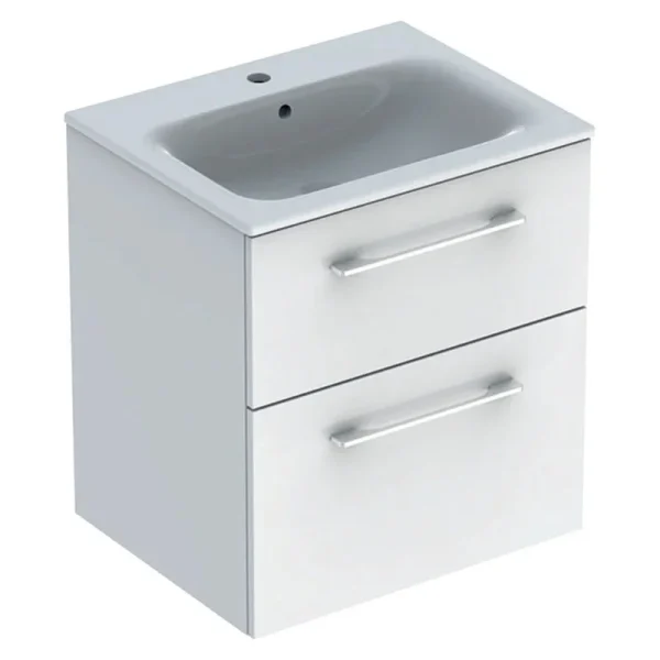 Geberit Selnova Square S 600mm White Wall Hung 2 Drawer Vanity Unit