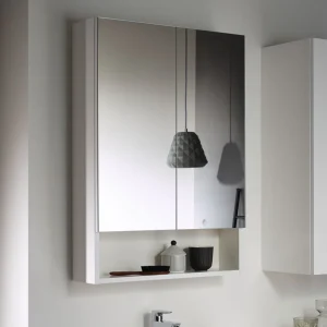 Geberit Selnova Square S 588mm White 2 Door Mirror Cabinet