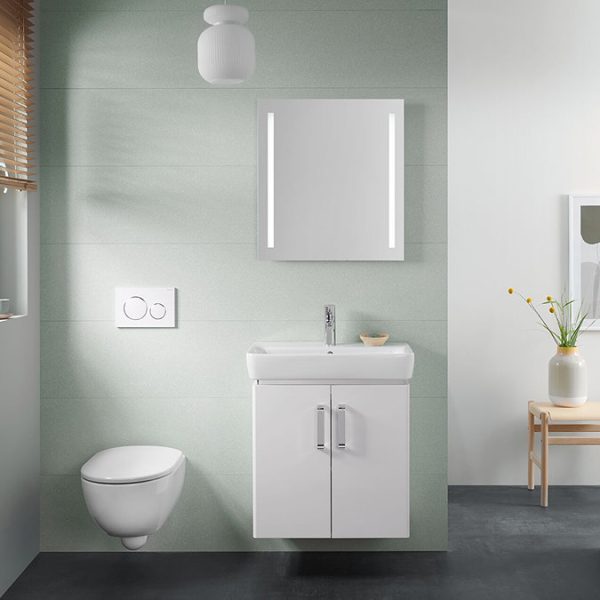 Geberit Rimfree Selnova Semi Shrouded Grab & Go Wall Hung WC with Soft Close Quick Release Seat - Image 4