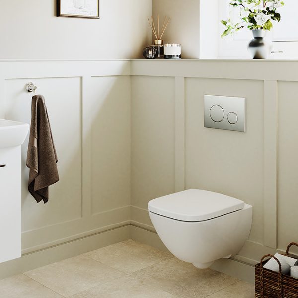 Geberit Selnova Square Rimless Wall Hung Pan + Soft Close Seat Pack - Image 2
