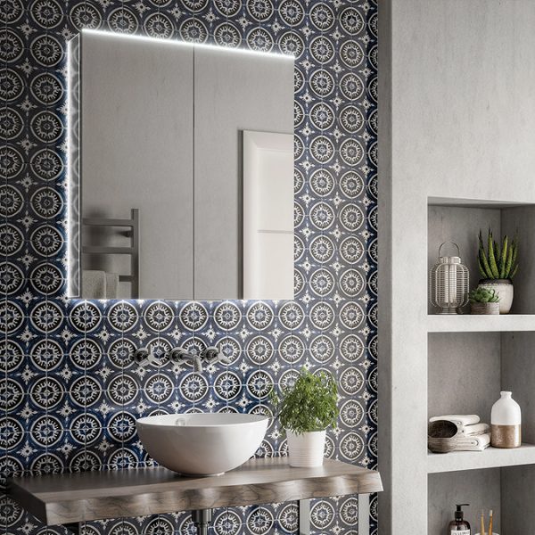HIB Ether 60 LED Illuminated Aluminium Mirror Cabinet - Image 3