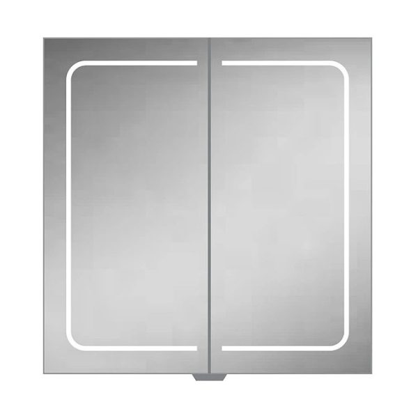 HIB Vapor 80 LED Illuminated Aluminium Mirror Cabinet - Image 2