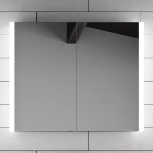HIB Paragon 80 LED Illuminated Aluminium Mirror Cabinet