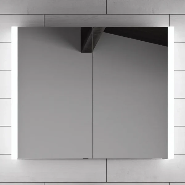 HIB Paragon 80 LED Illuminated Aluminium Mirror Cabinet
