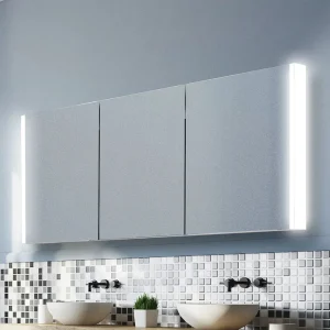 HIB Paragon 120 LED Illuminated Aluminium Mirror Cabinet