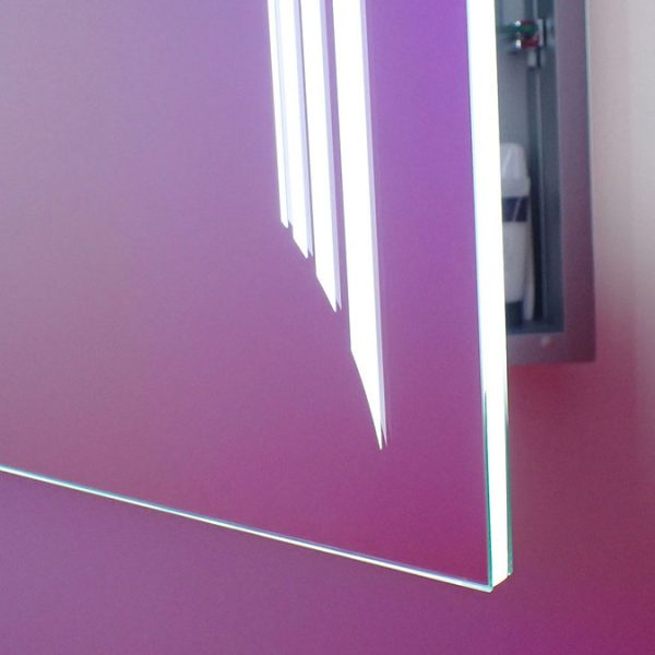 HIB Dimension 80 Bluetooth LED Illuminated Aluminium Mirror Cabinet - Image 3