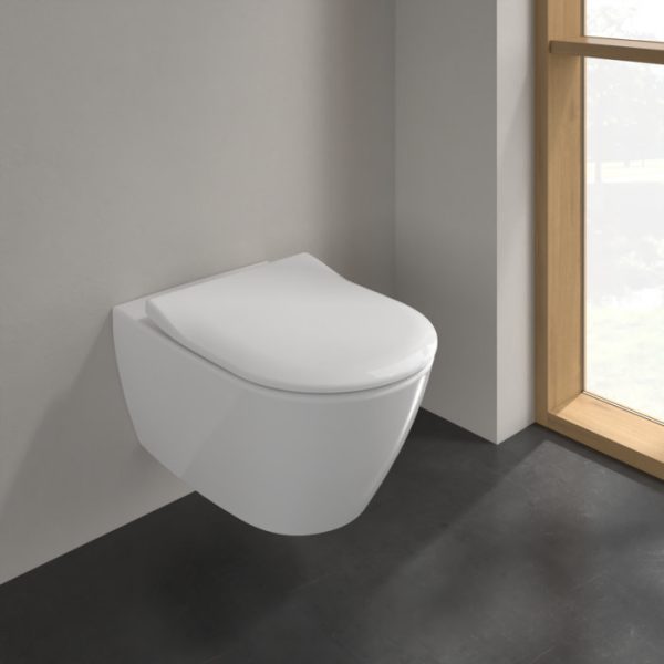 Villeroy & Boch ViPro 2.0 Toilet Frame with Matt Black Flush Plate + Subway 2.0 Wall Hung Toilet - Image 7