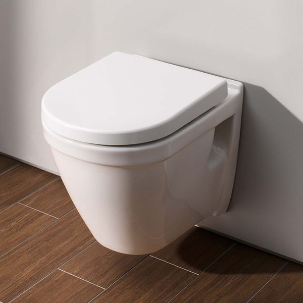 VitrA S50 Wall Hung Toilet + Soft Close Seat - Image 4