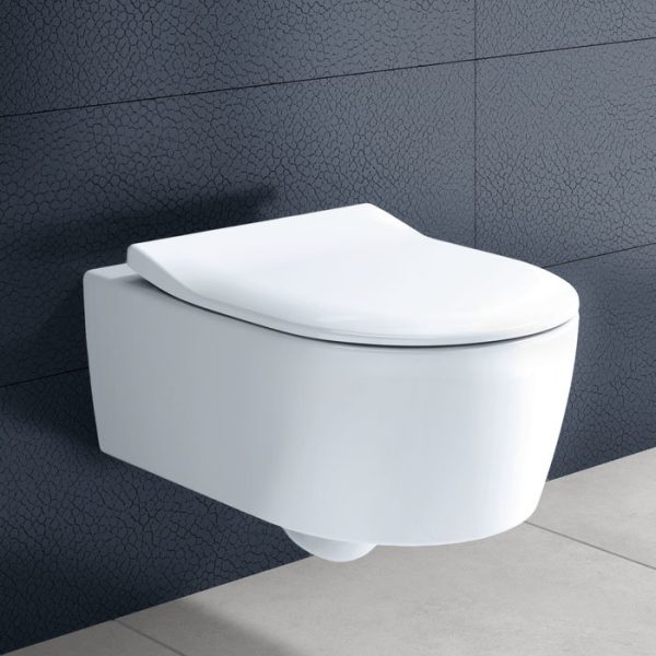 Villeroy and Boch Avento DirectFlush Rimless Wall Hung Toilet w/ Slim Soft Close Seat