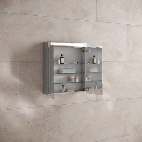 Keuco Royal Eone 600mm LED Illuminated Double Mirror Cabinet - Image 3
