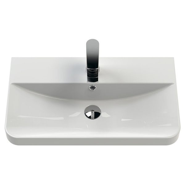 Cruze 600mm Curved Soft Black Wall Hung Vanity Unit - Image 2