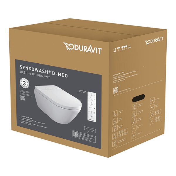 Duravit SensoWash D Neo Compact Wall Hung Shower Toilet - Image 2