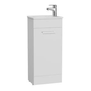 VitrA Evi Gloss White 400mm Compact Floor Standing 1 Door Vanity Unit