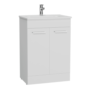VitrA Evi Gloss White 600mm Floor Standing 2 Door Vanity Unit