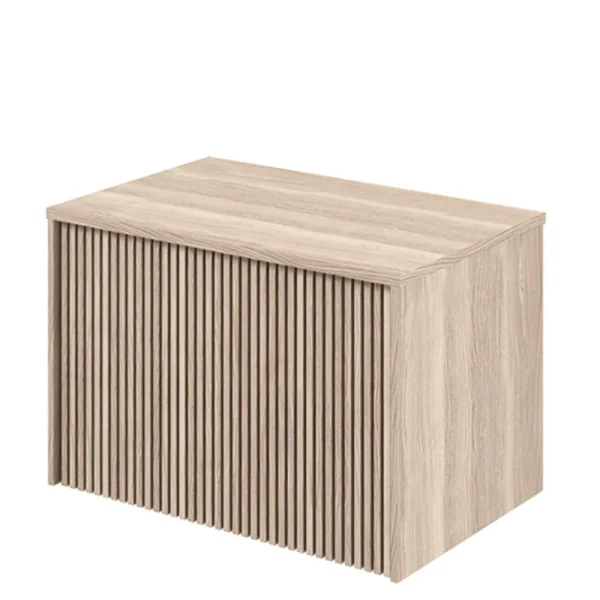 Crosswater Limit 700mm Modern Oak Wall Hung Slatted Vanity Unit with Worktop