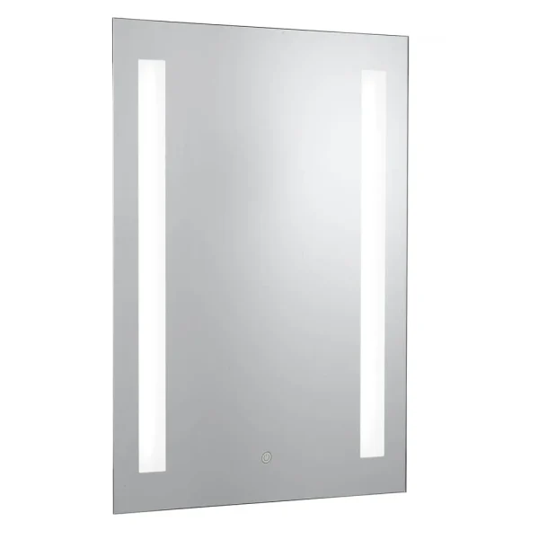Searchlight Illuminated 2 Light Touch Bathroom Mirror with Shaver Socket
