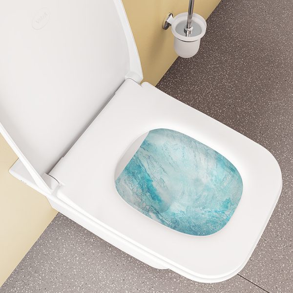VitrA Evi Square Wall Hung Rimless Toilet with Soft Close Seat - Image 11