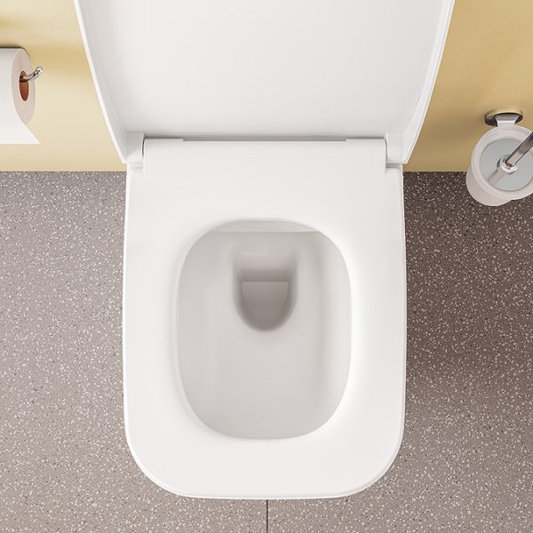 VitrA Evi Square Wall Hung Rimless Toilet with Soft Close Seat - Image 12