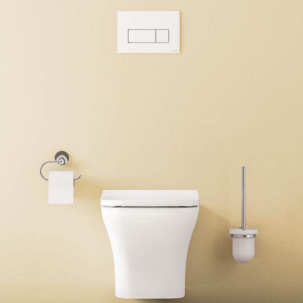 VitrA Evi Square Wall Hung Rimless Toilet with Soft Close Seat - Image 16