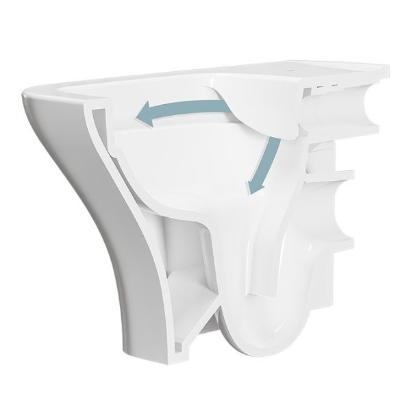 VitrA Evi Square Wall Hung Rimless Toilet with Soft Close Seat - Image 5