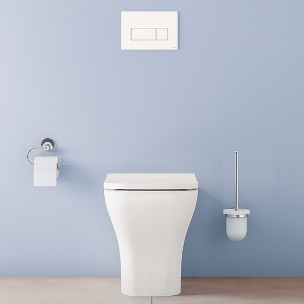 VitrA Evi Square Rimless Back to Wall Toilet with Soft Close Seat - Image 14