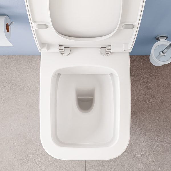 VitrA Evi Square Rimless Back to Wall Toilet with Soft Close Seat - Image 2