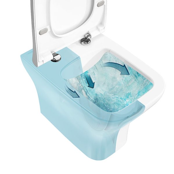 VitrA Evi Square Rimless Back to Wall Toilet with Soft Close Seat - Image 6