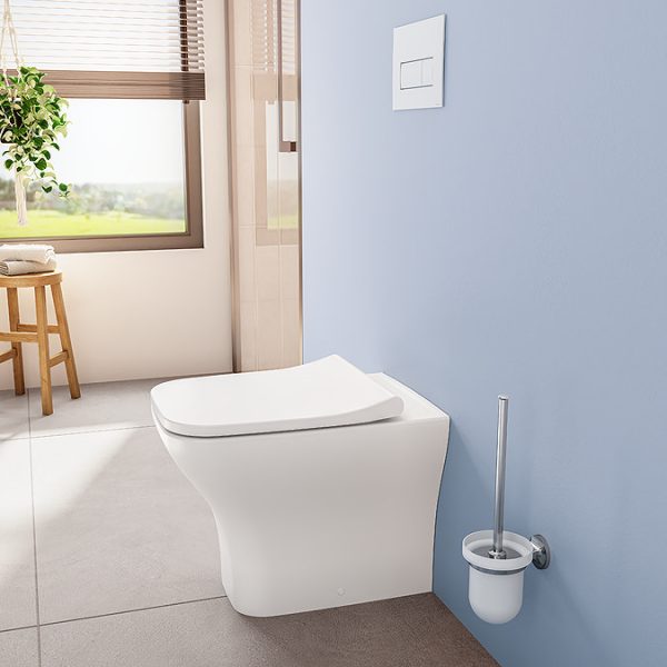 VitrA Evi Square Rimless Back to Wall Toilet with Soft Close Seat - Image 11
