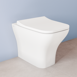 VitrA Evi Square Rimless Back to Wall Toilet with Soft Close Seat