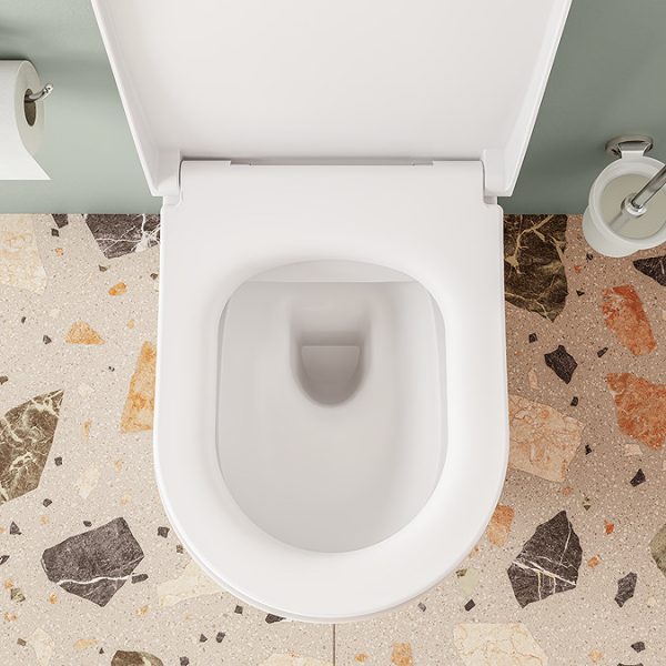 VitrA Evi Round Wall Hung Rimless Toilet with Soft Close Seat - Image 16
