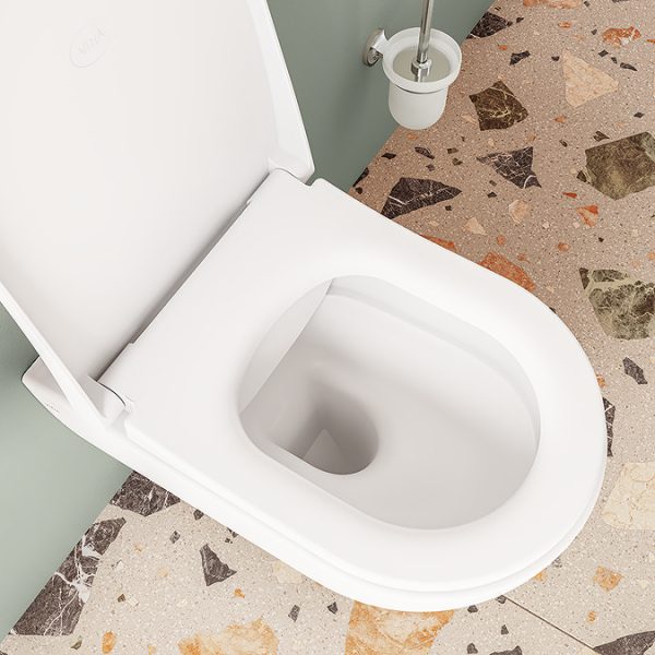 VitrA Evi Round Wall Hung Rimless Toilet with Soft Close Seat - Image 18
