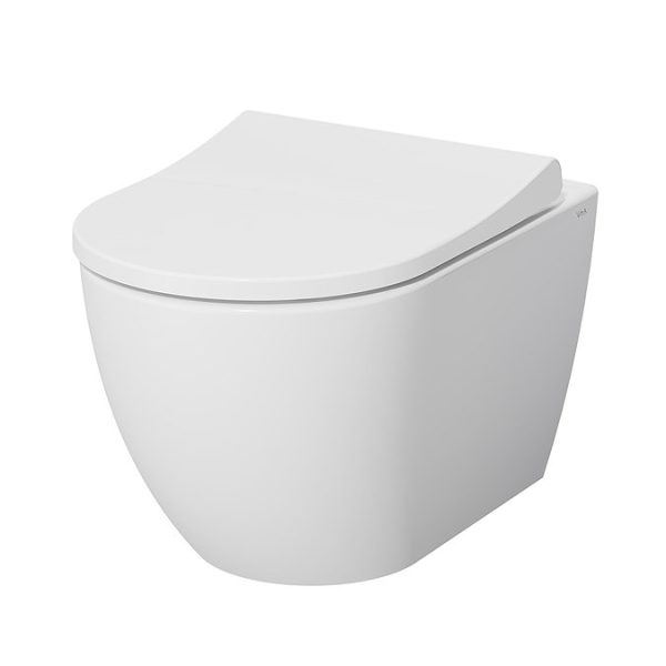 VitrA Evi Round Wall Hung Rimless Toilet with Soft Close Seat - Image 4
