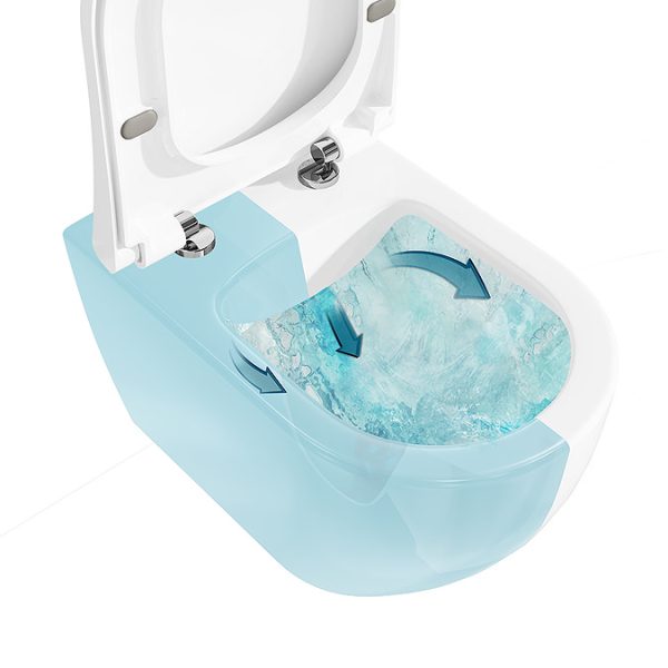 VitrA Evi Round Wall Hung Rimless Toilet with Soft Close Seat - Image 8