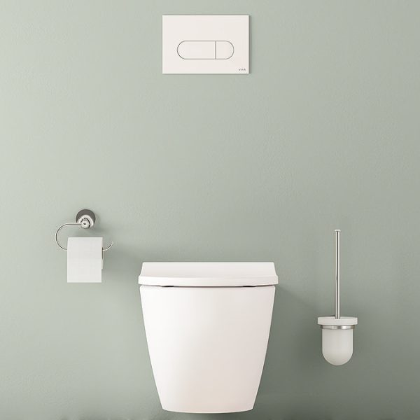 VitrA Evi Round Wall Hung Rimless Toilet with Soft Close Seat - Image 12