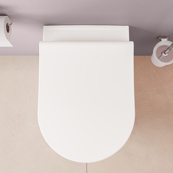 VitrA Evi Round Rimless Back to Wall Toilet with Soft Close Seat - Image 14