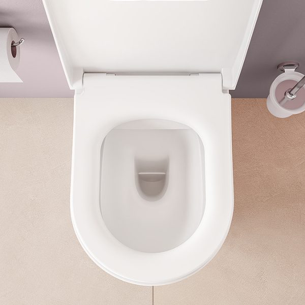 VitrA Evi Round Rimless Back to Wall Toilet with Soft Close Seat - Image 15