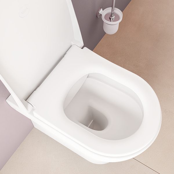 VitrA Evi Round Rimless Back to Wall Toilet with Soft Close Seat - Image 2