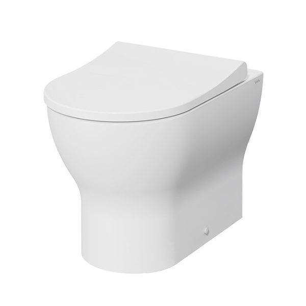 VitrA Evi Round Rimless Back to Wall Toilet with Soft Close Seat - Image 6