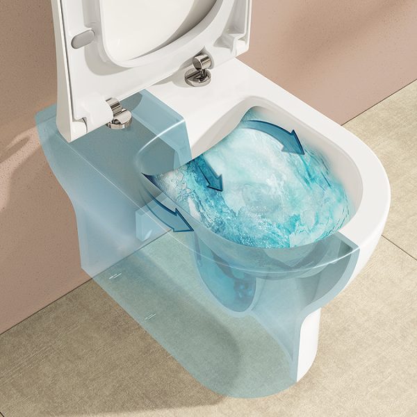 VitrA Evi Round Rimless Back to Wall Toilet with Soft Close Seat - Image 3