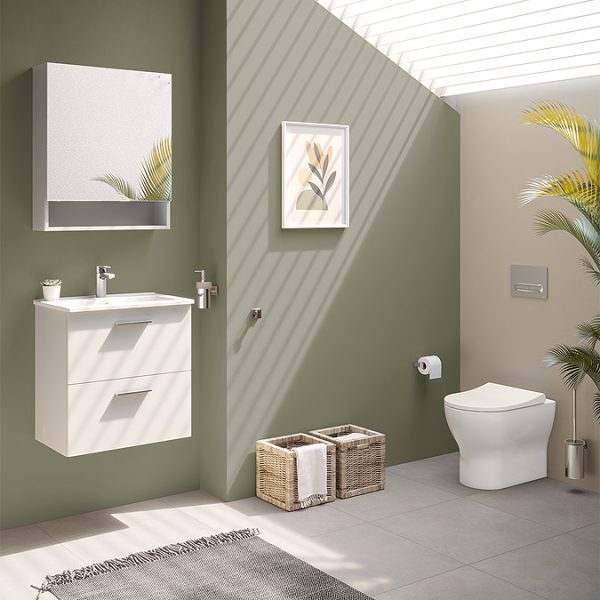 VitrA Evi Round Rimless Back to Wall Toilet with Soft Close Seat - Image 5