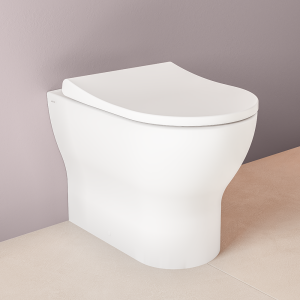 VitrA Evi Round Rimless Back to Wall Toilet with Soft Close Seat