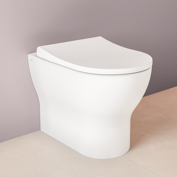 VitrA Evi Round Rimless Back to Wall Toilet with Soft Close Seat