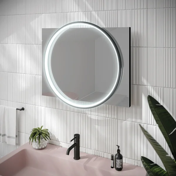 HIB Solas 60 LED Illuminated Mirror (Matt Black Frame)