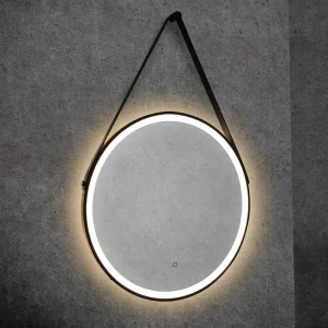 HIB Solstice Matt Black 60 Round LED Illuminated Mirror