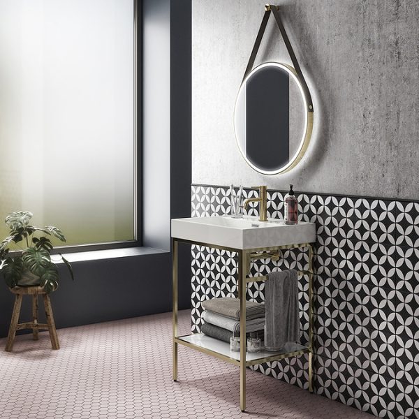 HIB Solstice Brushed Brass 60 Round LED Illuminated Mirror - Image 2