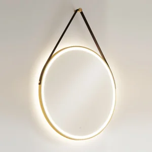 HIB Solstice Brushed Brass 60 Round LED Illuminated Mirror