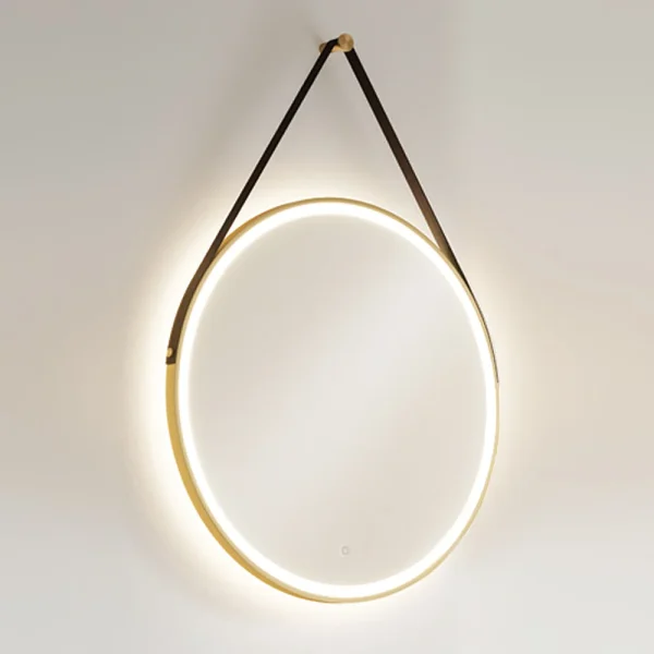 HIB Solstice Brushed Brass 60 Round LED Illuminated Mirror