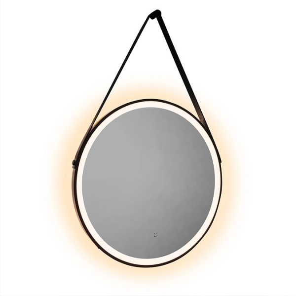 HIB Solstice Matt Black 80 Round LED Illuminated Mirror - Image 4