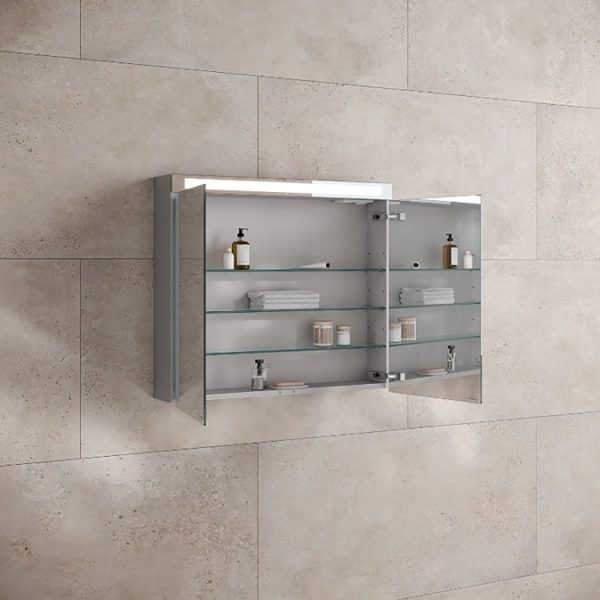 Keuco Royal Eone 800mm LED Illuminated Double Mirror Cabinet - Image 3